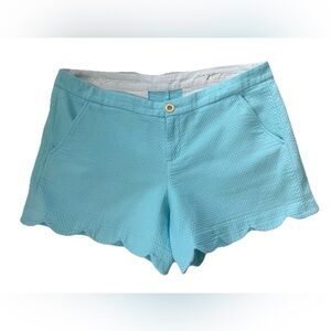 Lilly Pulitzer scalloped hem shorts blue size 12